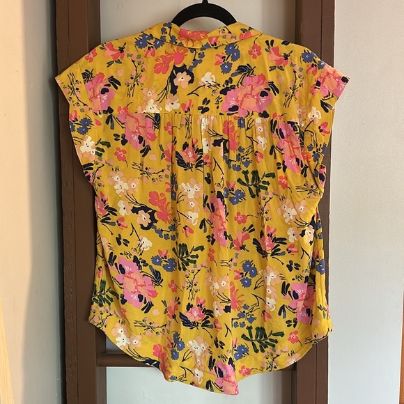 Maeve Anthropologie Raffine Yellow Floral Top - Picture 4 of 4